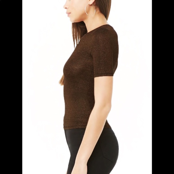 NWT Bronze Metallic Knit Top - Picture 3 of 8